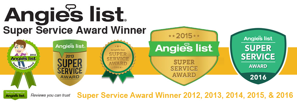 Angies List Super Service Award 2012-2013-2014-2015